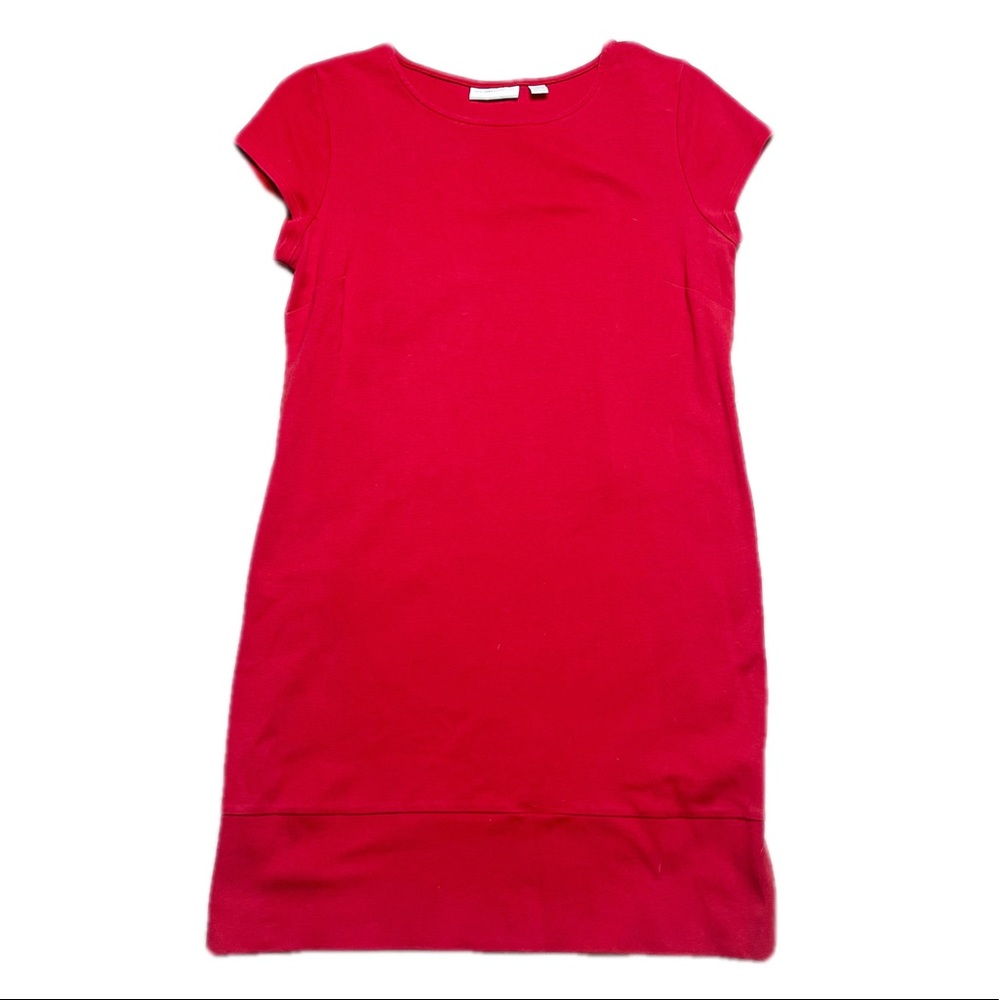 New York & Co. Red T-Shirt Shirt Sleeve Dress S